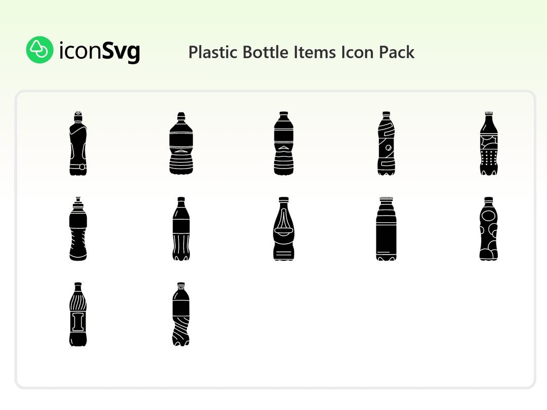Plastic Bottle Items Icon Pack