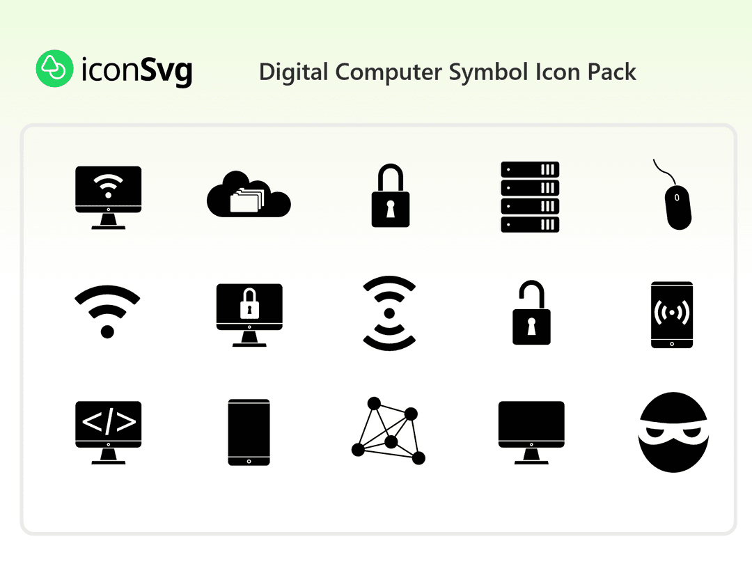 Digital Computer Symbol Icon Pack