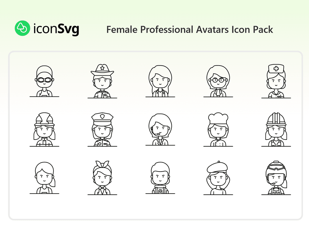 Female Professional Avatars Icon Pack