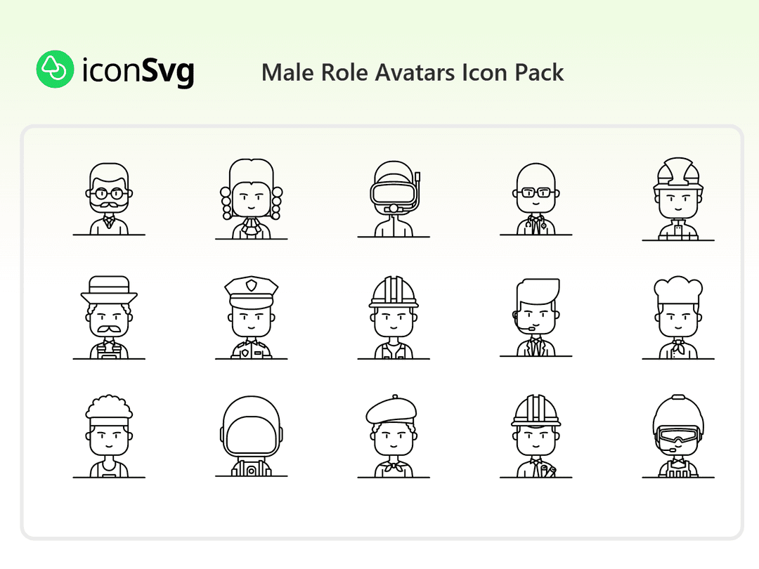 Male Role Avatars Icon Pack