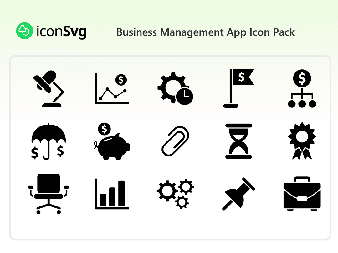 Business Management App SVG Icon Pack
