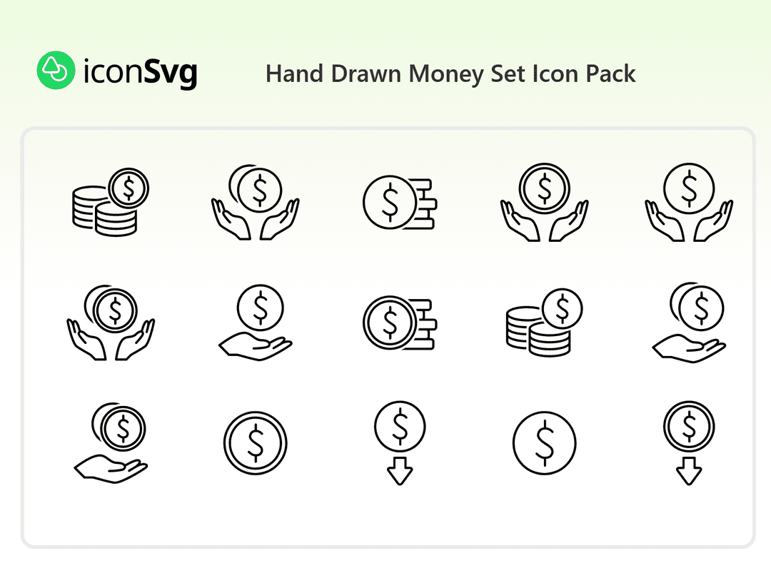 Hand Drawn Money Set Icon Pack