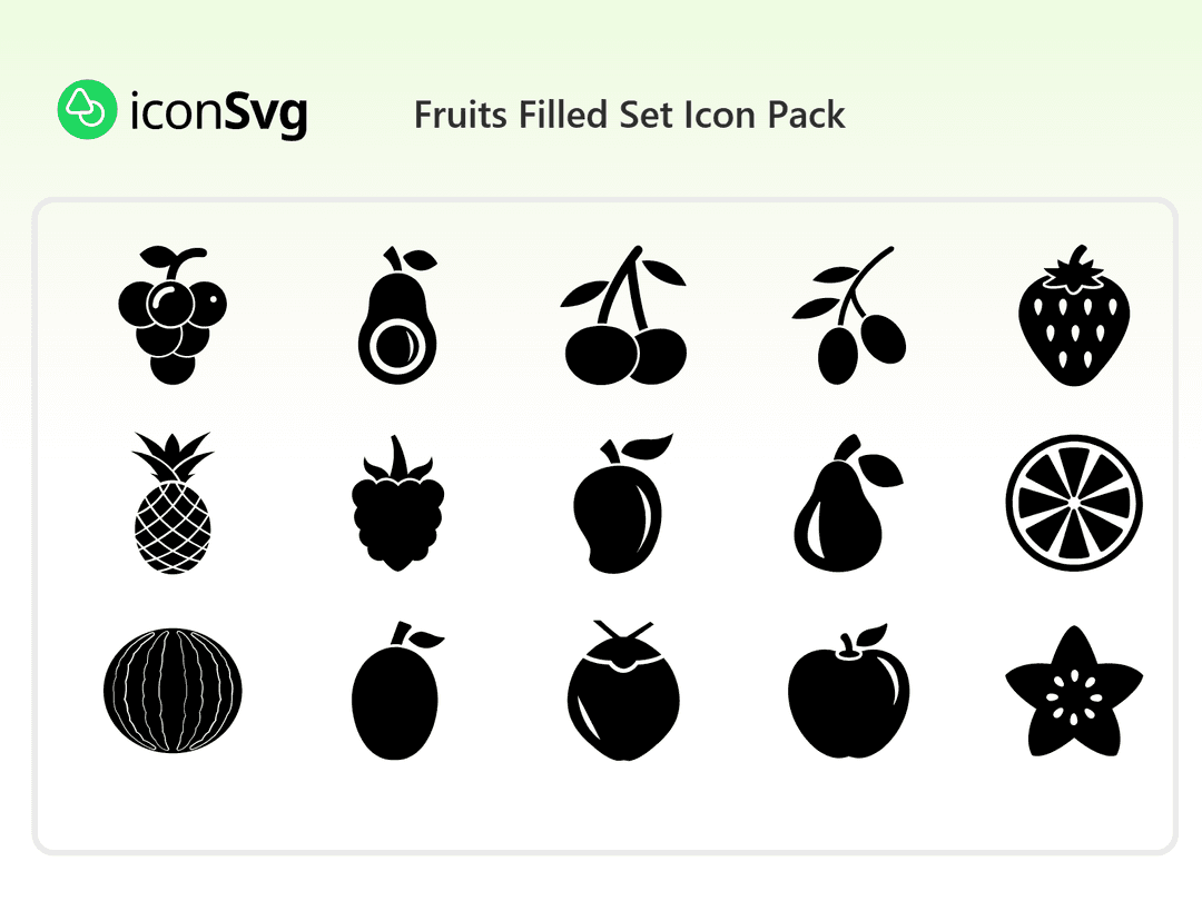 Frucht gefülltes Set Symbol paket