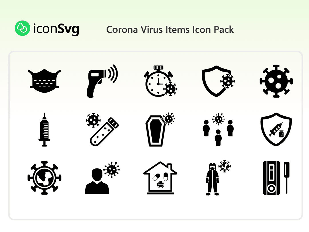 Corona Virus Items Icon Pack