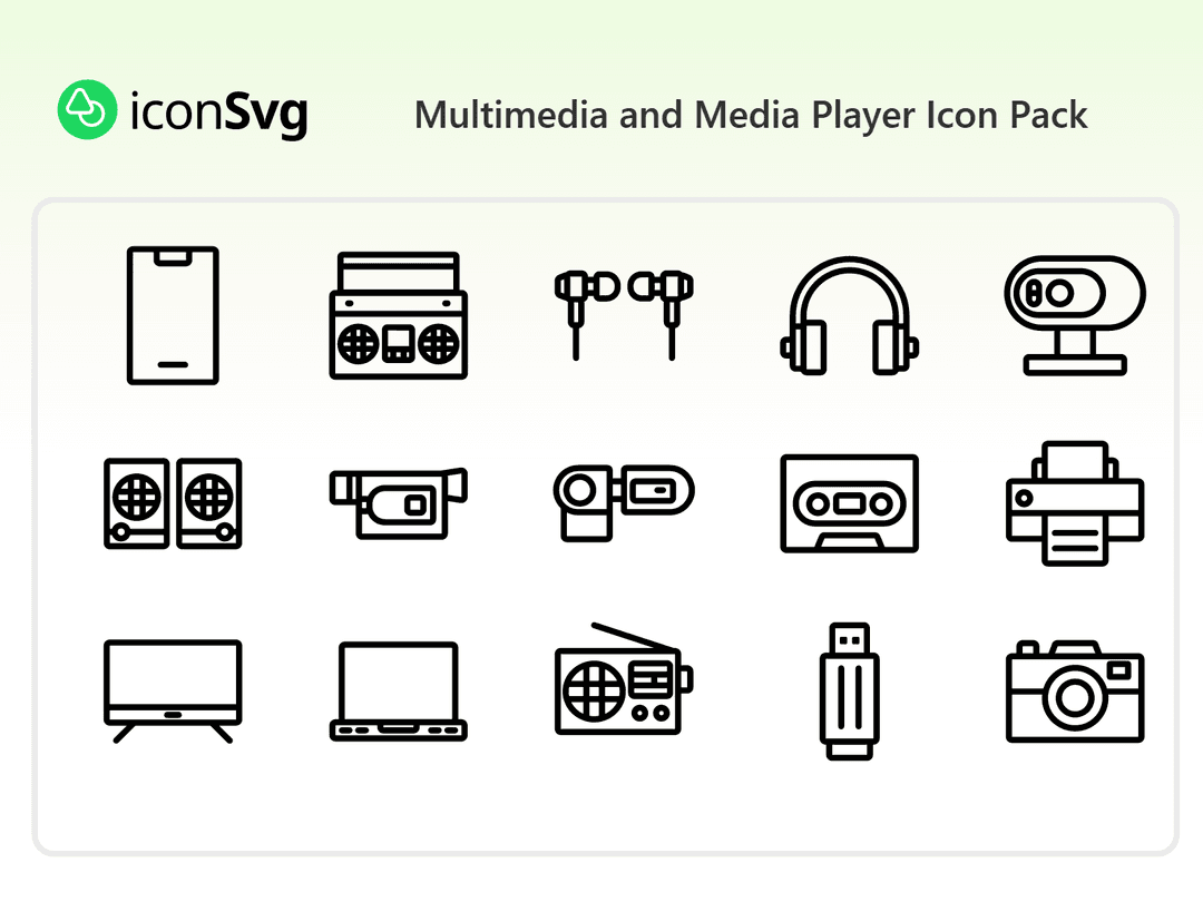 Multimedia and Media Player Icon Pack