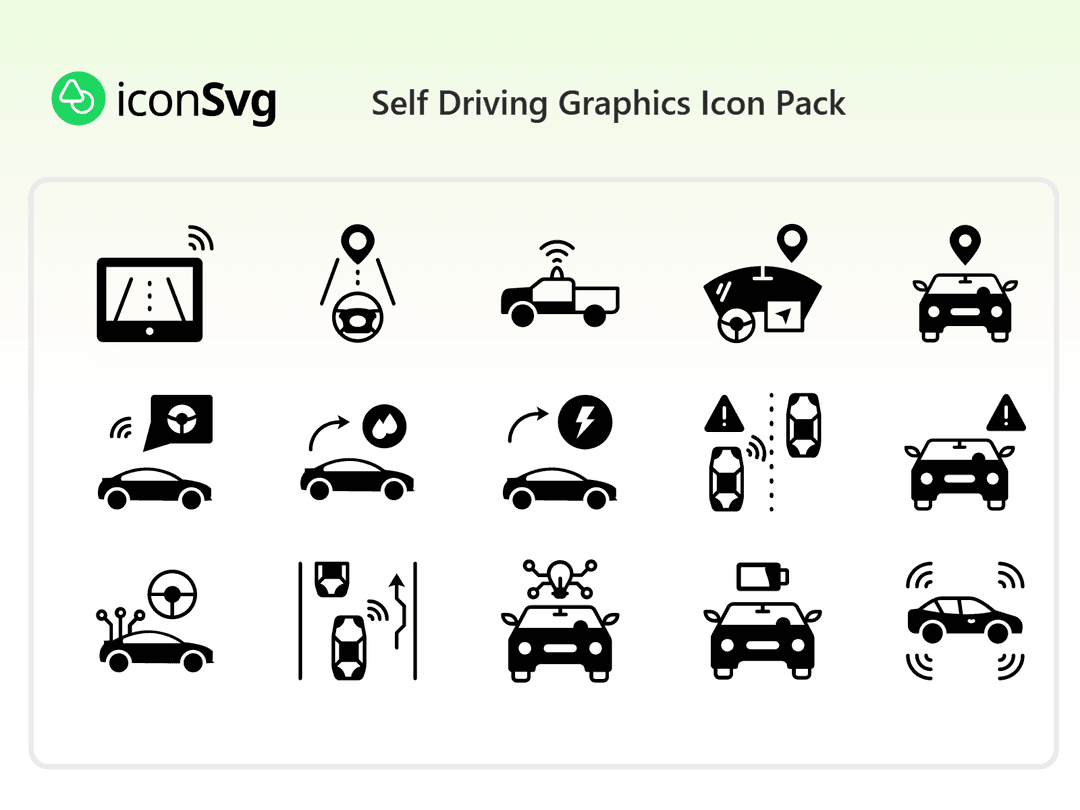 Self Driving Graphics Icon Pack