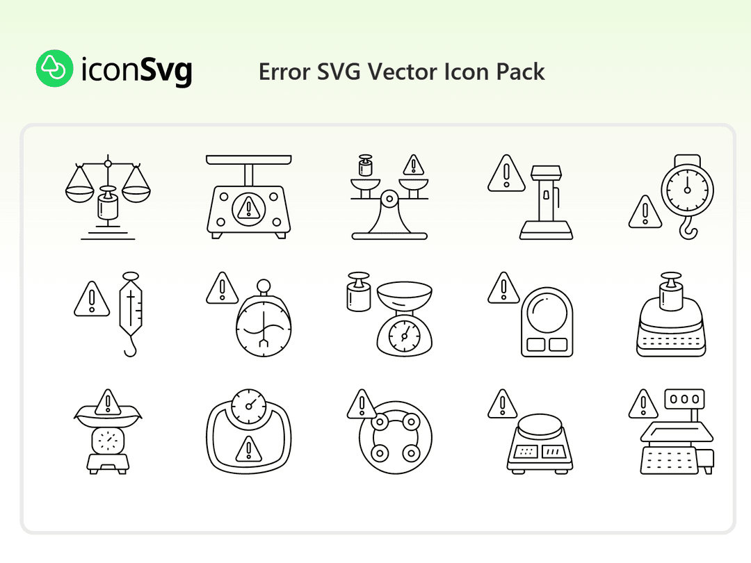 Свободный набор значков SVG Ошибка Вектор SVG
