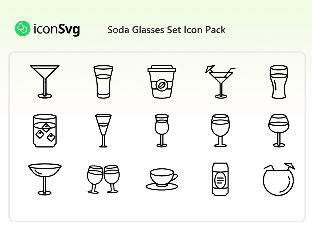 Soda Glasses Set Icon Pack