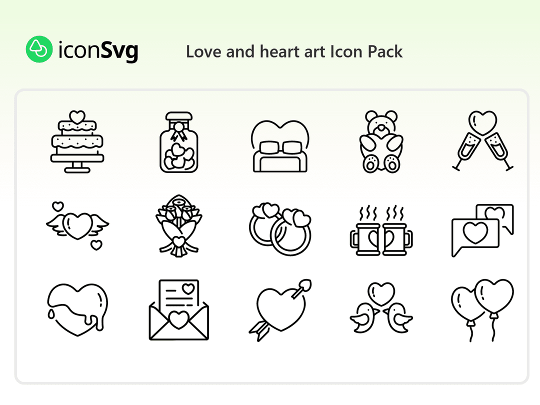 Love and heart art Icon Pack