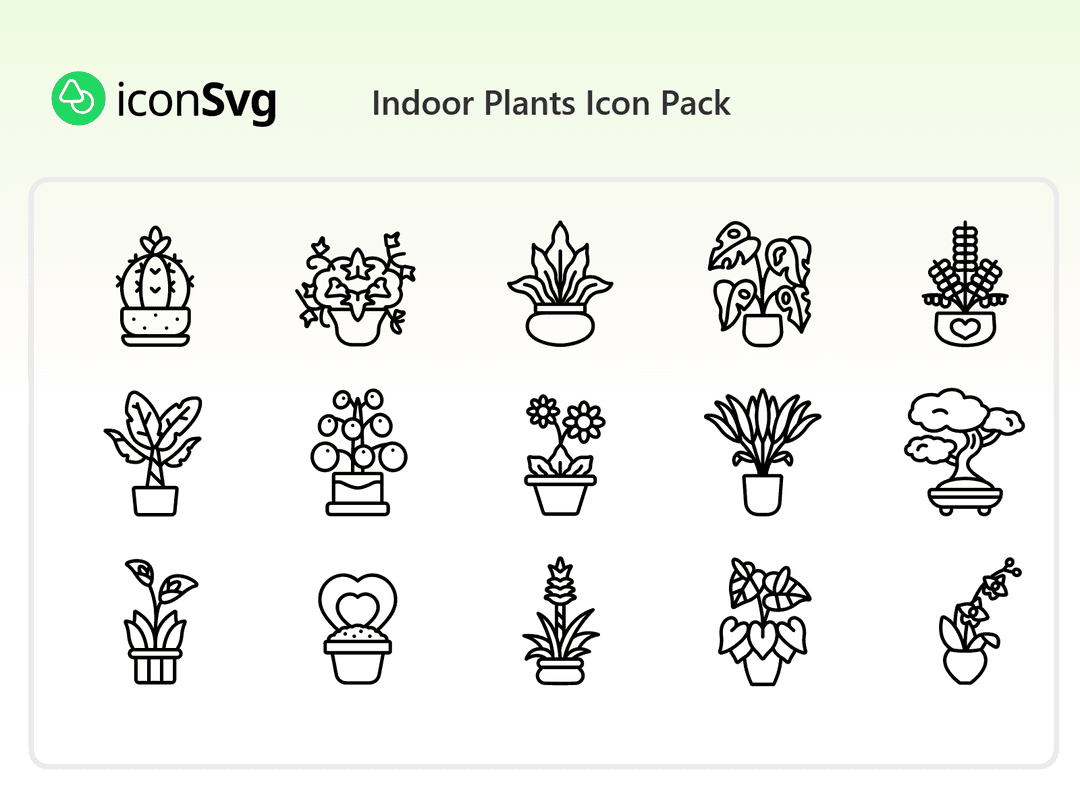 Pflanzen im Innenbereich Symbol paket