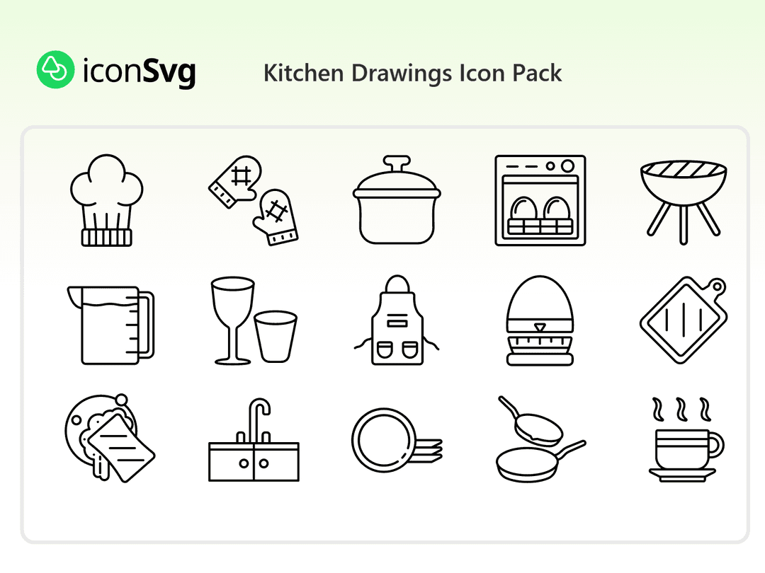 Kitchen Drawings Icon Pack