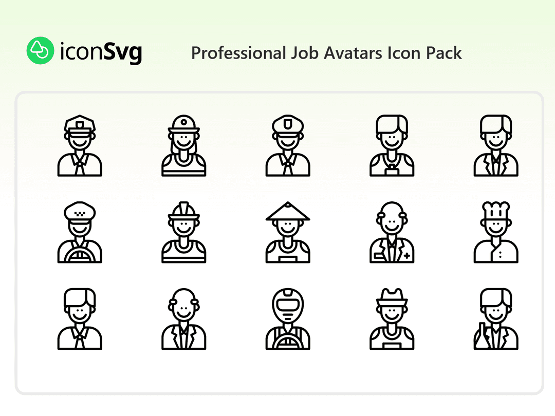 Professional Job Avatars Icon Pack