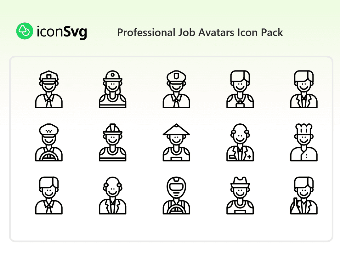 Свободный набор значков Профессиональные аватары