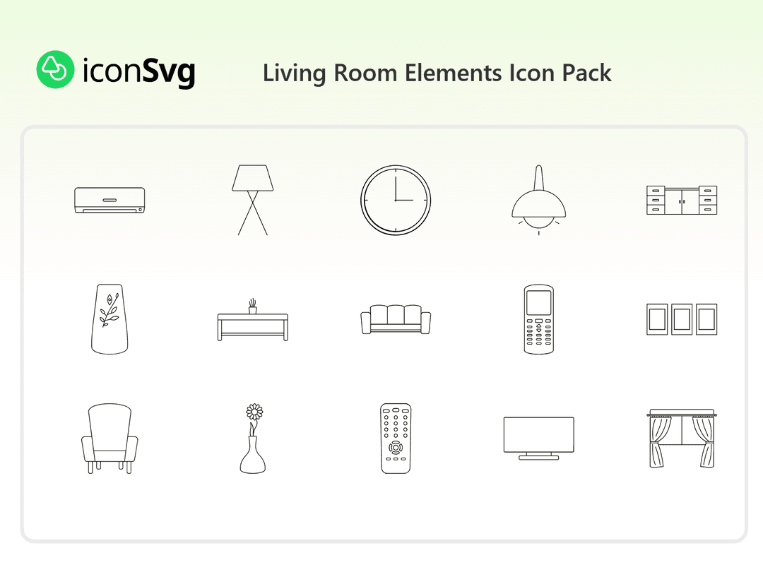 Elemente des Wohnzimmers Symbol paket