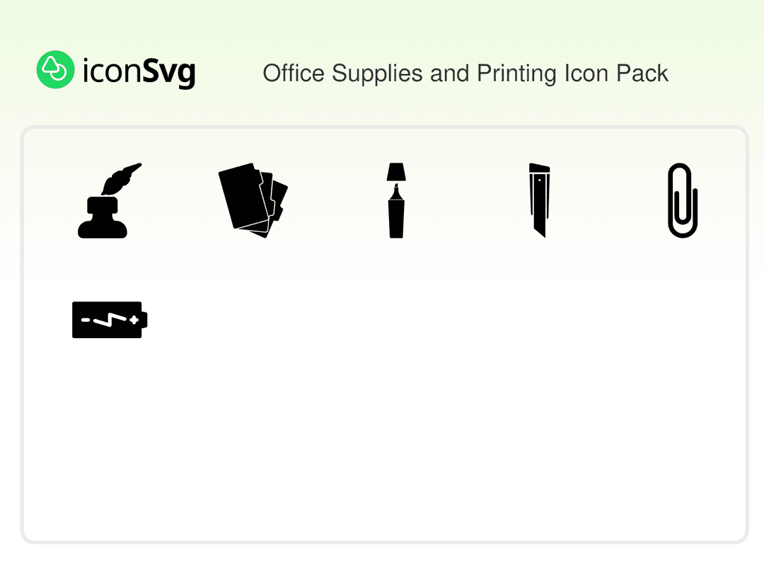 Office Supplies and Printing Icon Pack