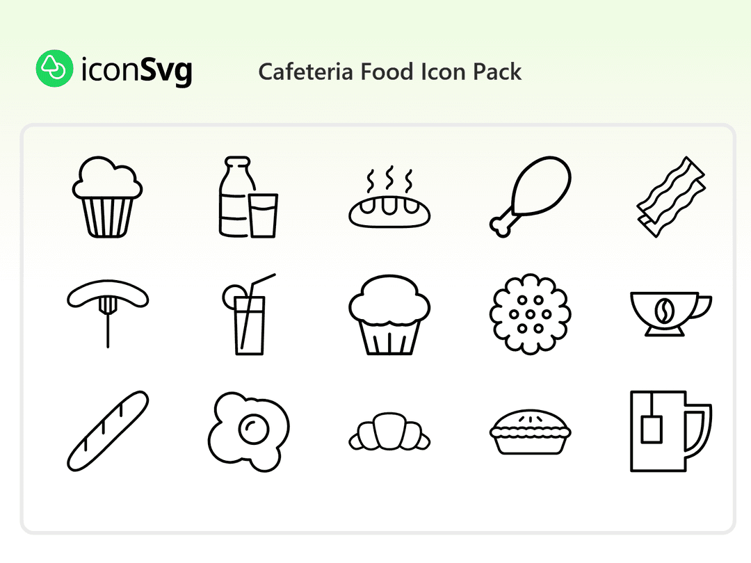 Cafeteria Food Icon Pack