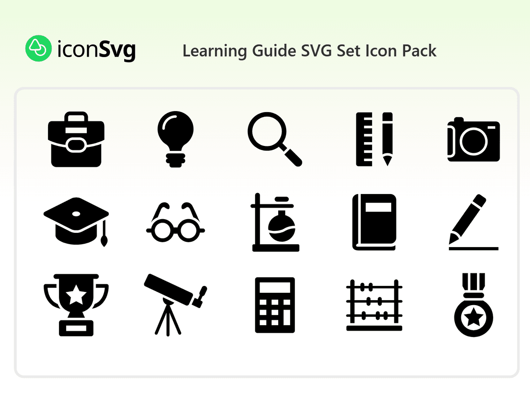 Learning Guide SVG Set Icon Pack