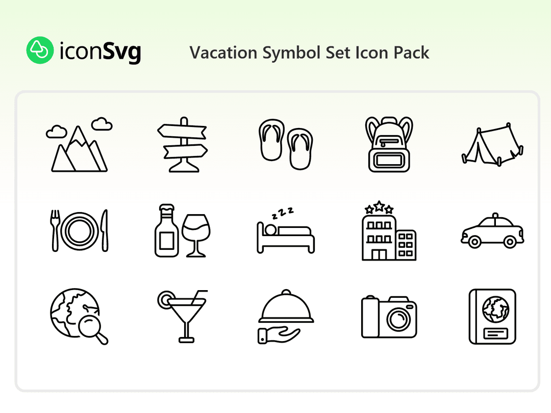 Tatil Sembolü Seti İkon Paketi