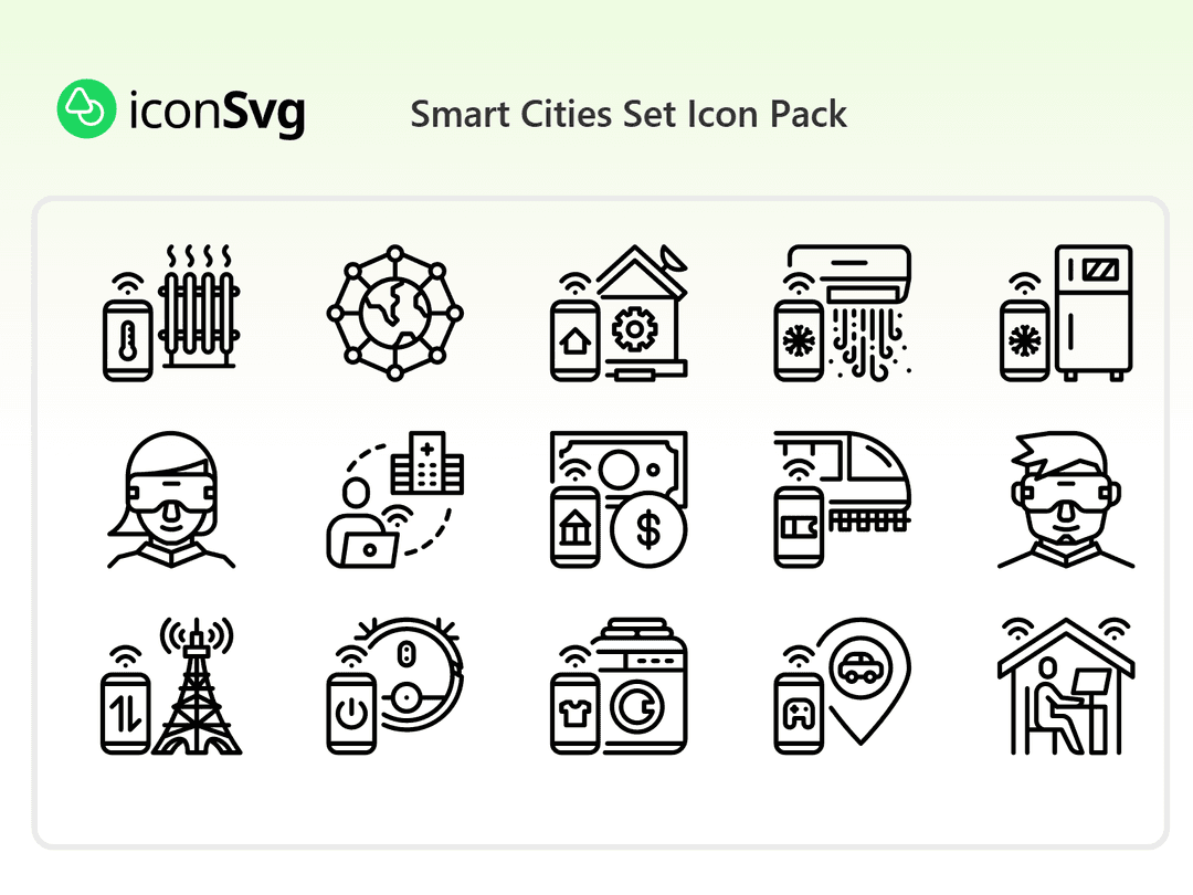 Smart Cities Set Icon Pack
