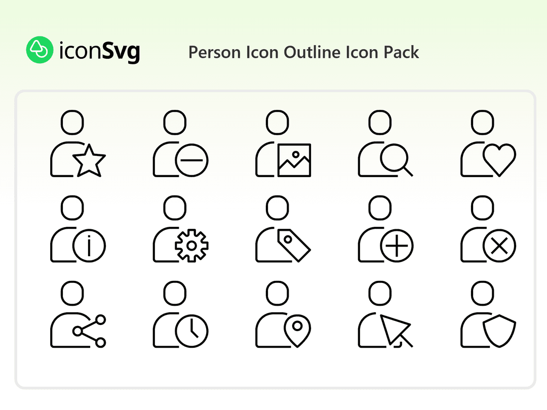 Person Icon Outline Icon Pack