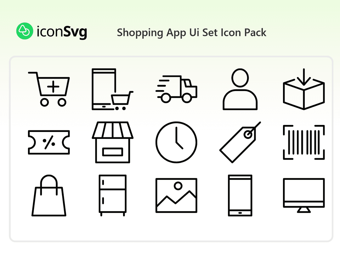 Shopping App Ui Set SVG Icon Pack