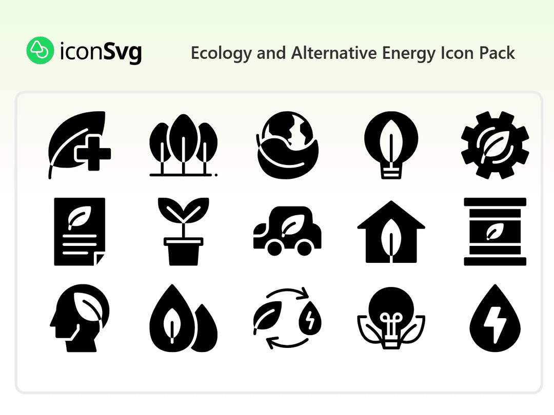 Ecology and Alternative Energy Icon Pack