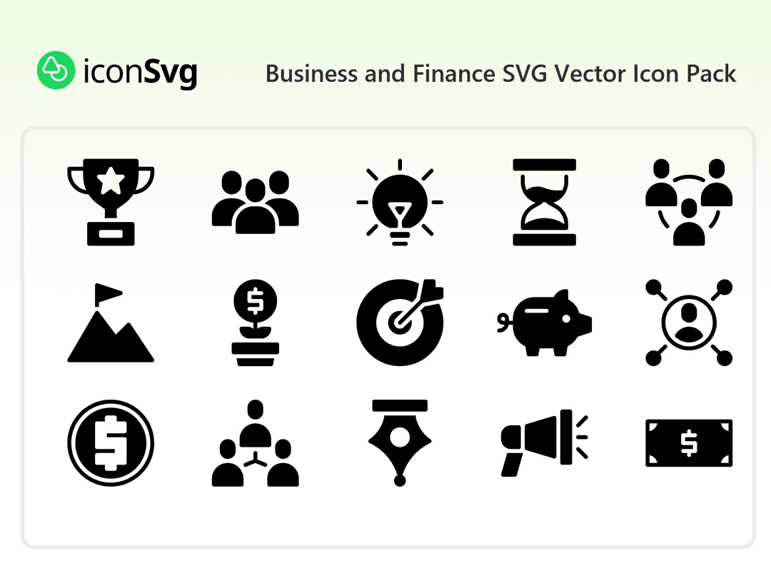 Business and Finance SVG Vector Icon Pack