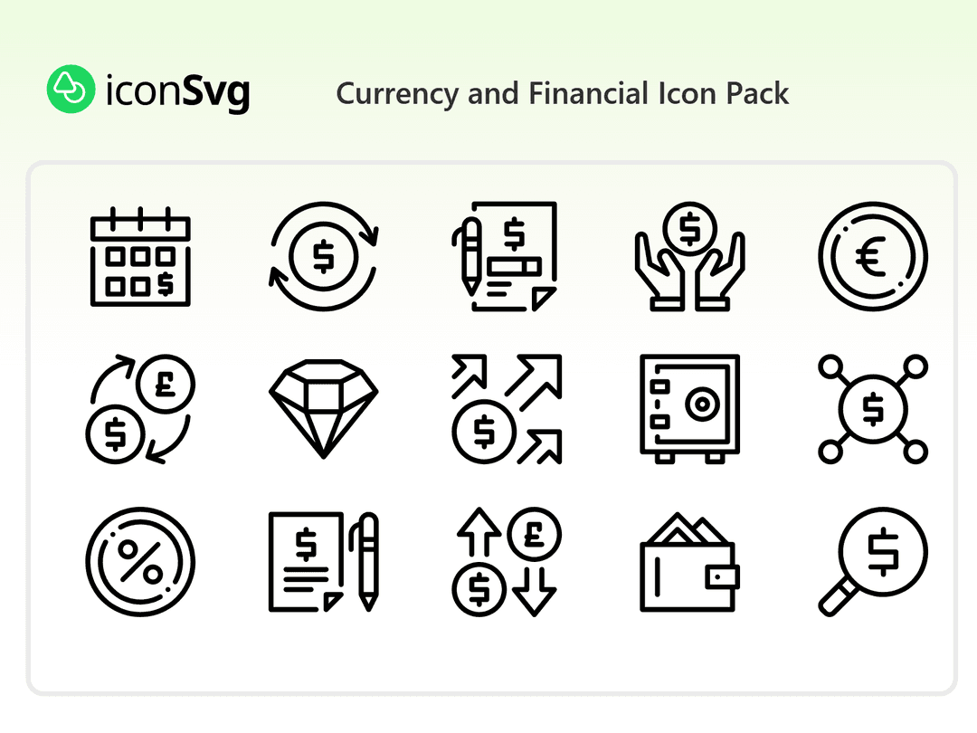Currency and Financial Icon Pack