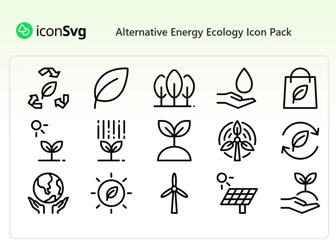Alternative Energy Ecology Icon Pack