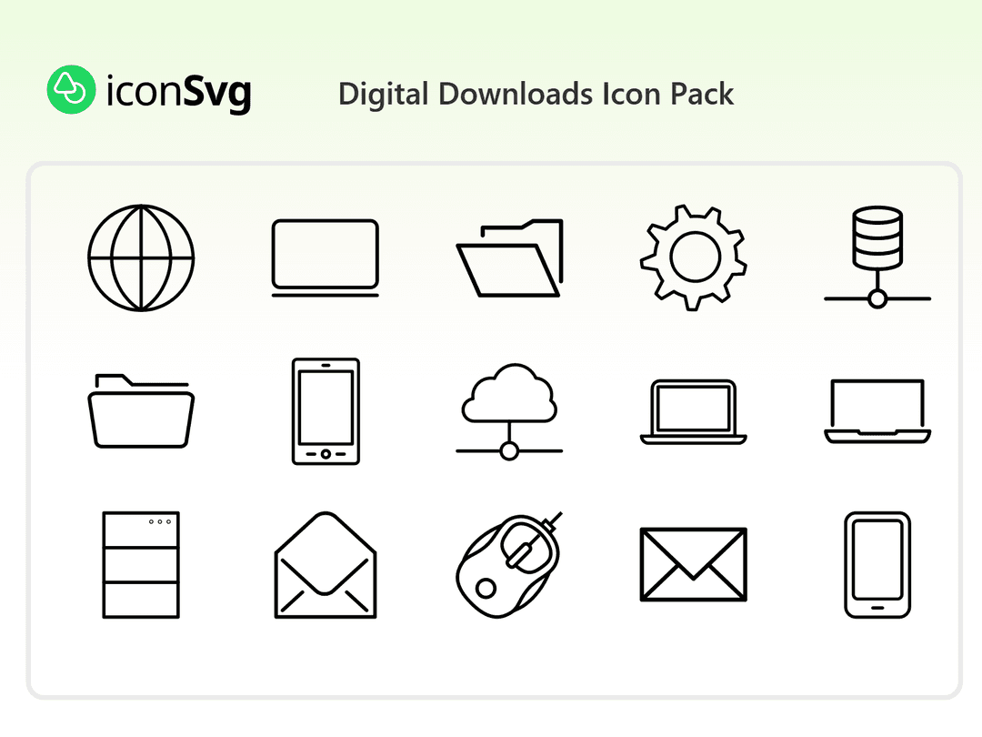 Свободный набор значков Цифровые загрузки
