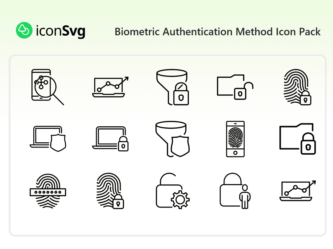 Biometric Authentication Method Icon Pack