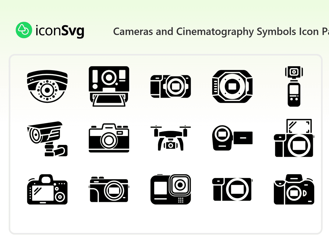 Cameras and Cinematography Symbols Icon Pack