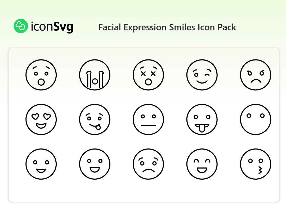 Facial Expression Smiles Icon Pack