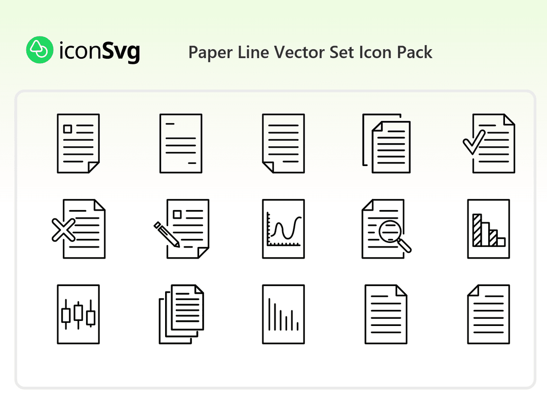 Papierzeilen Vektor Set Symbol paket