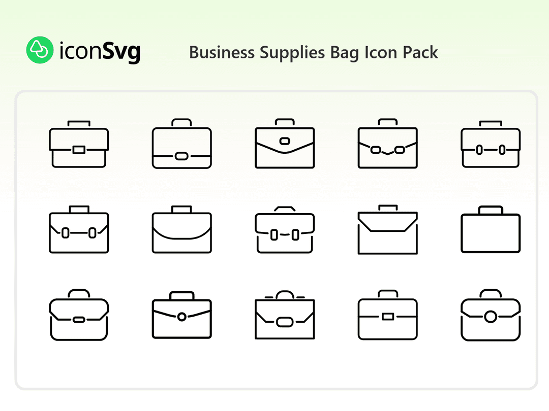 Business Supplies Bag Icon Pack