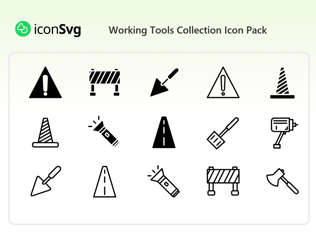 Sammlung von Arbeitsmitteln Symbol paket