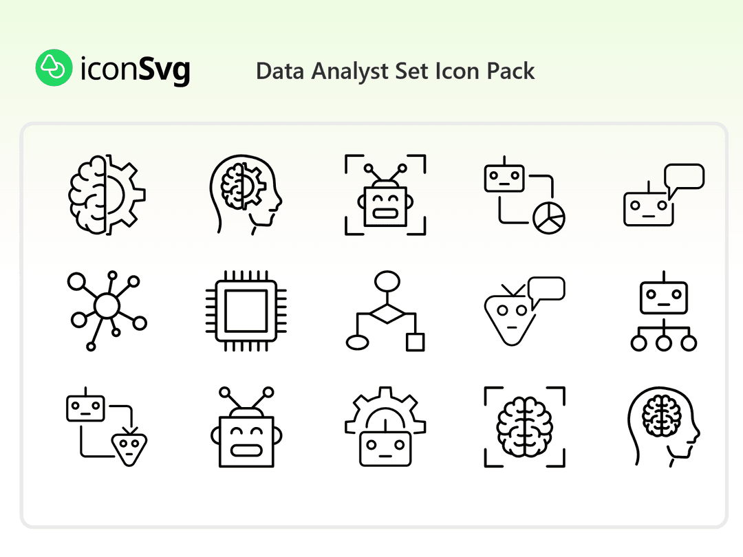 Свободный набор значков Набор аналитиков данных
