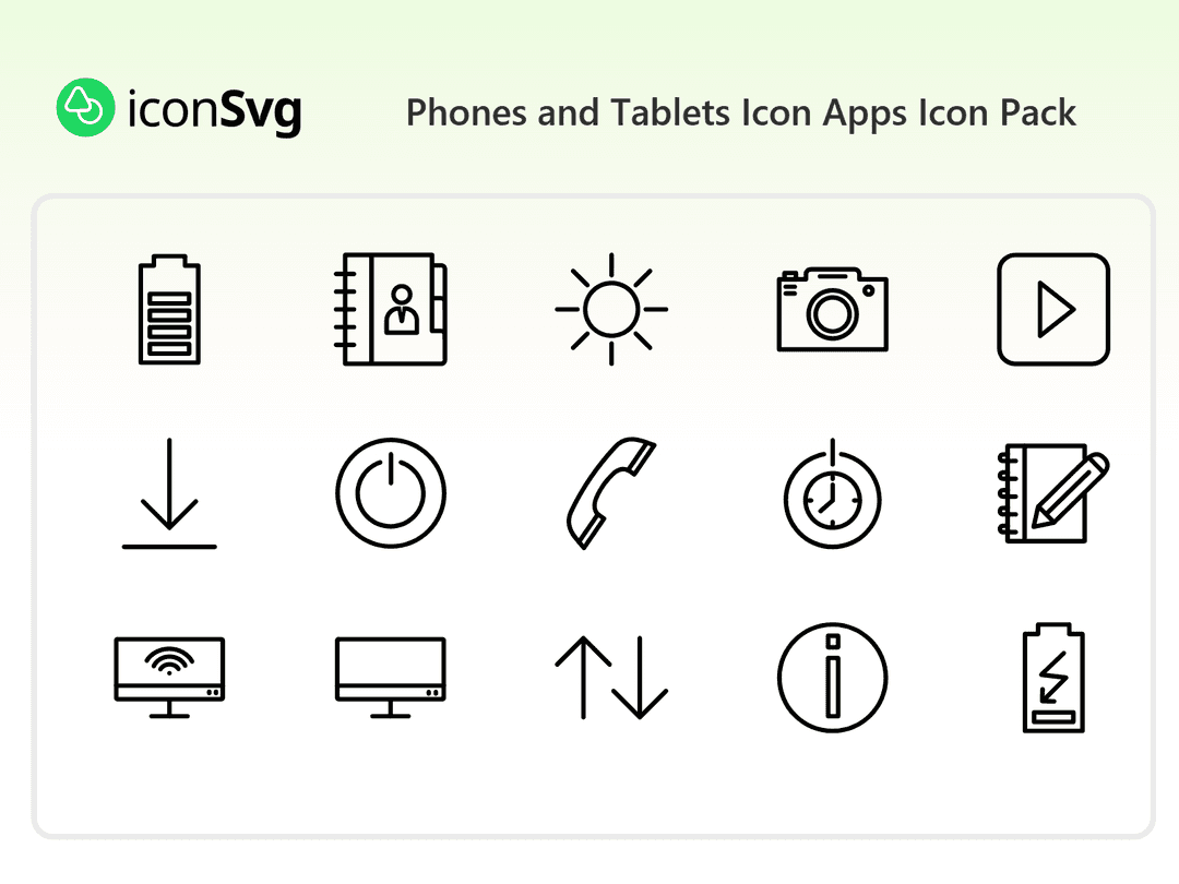 Phones and Tablets Icon Apps Icon Pack