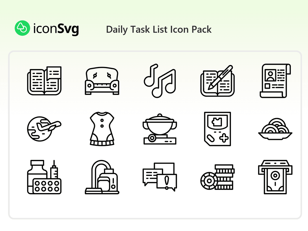 Daily Task List Icon Pack