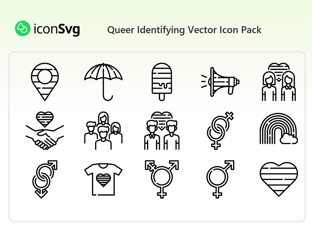 Queer Identifying Vector Icon Pack
