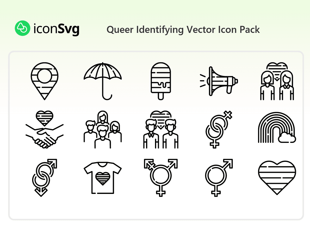 Queer Tanımlayıcı Vector İkon Paketi