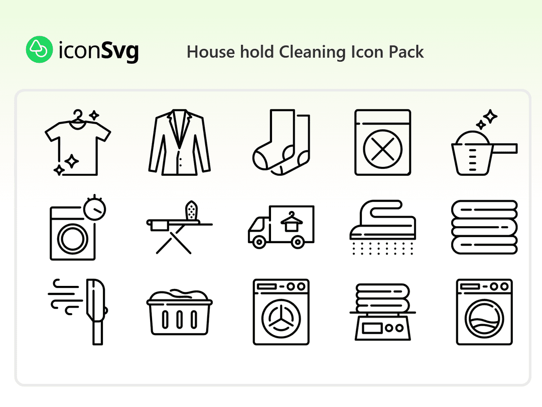 House hold Cleaning Icon Pack