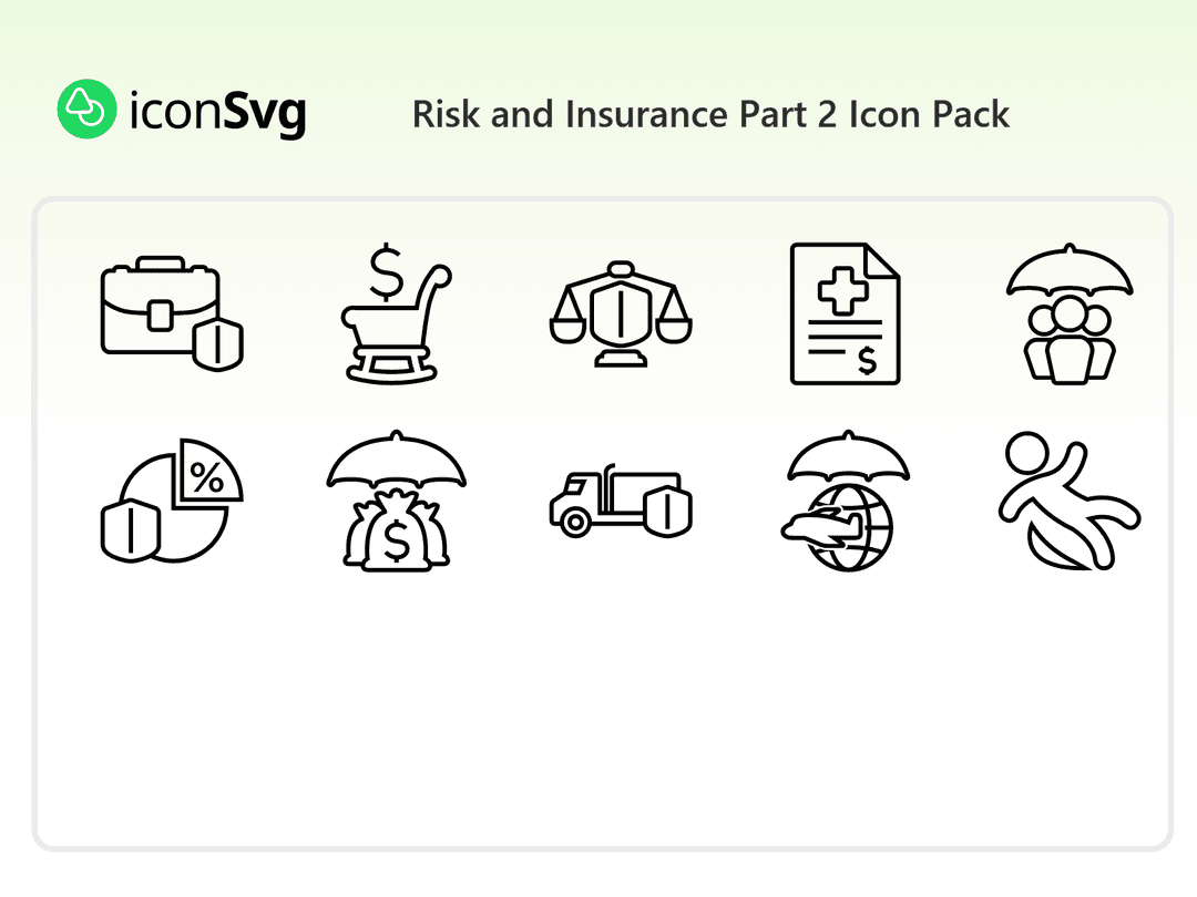 Risk and Insurance Part 2 Icon Pack