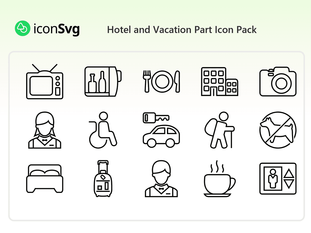 Hotel and Vacation Part Icon Pack