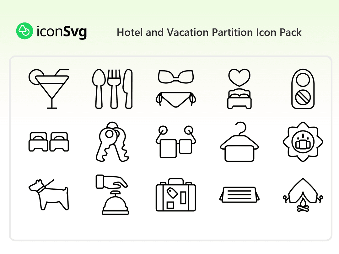 Hotel and Vacation Partition Icon Pack