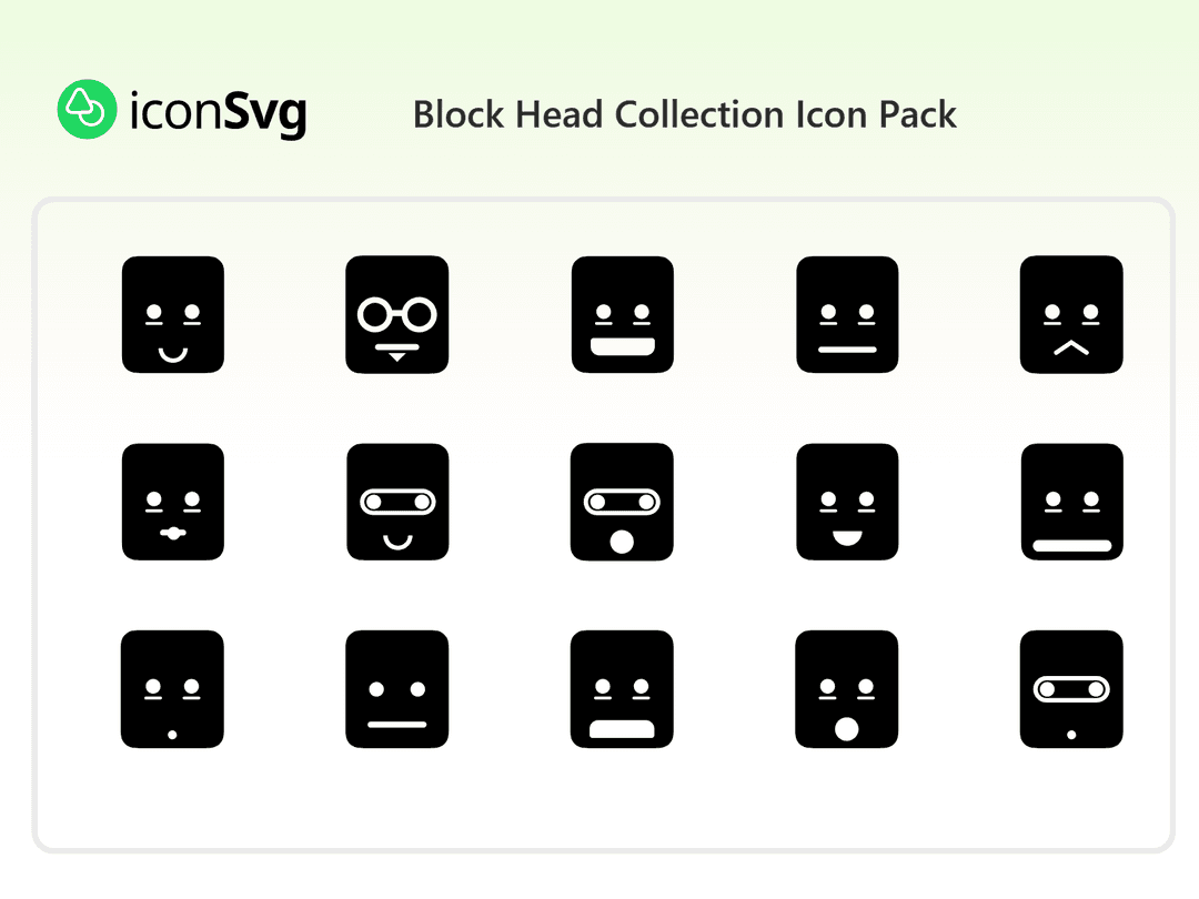 Свободный набор значков Коллекция головок блока