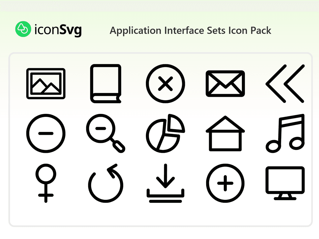 Свободный набор значков SVG Интерфейс приложений