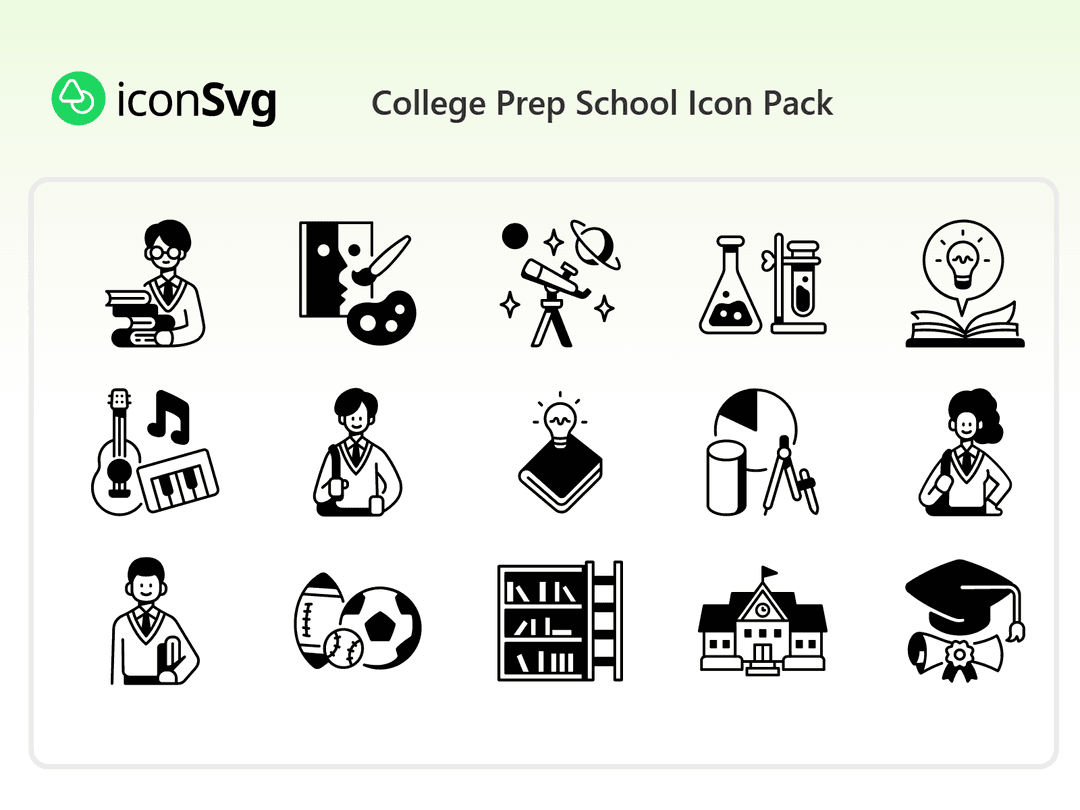 College Prep School Icon Pack