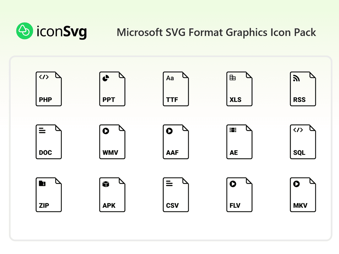 Microsoft SVG Formatındaki Grafikler SVG ikon Paketi