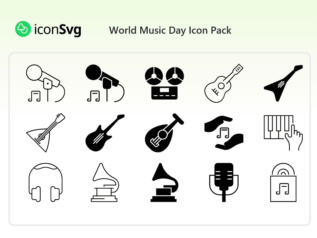 World Music Day Icon Pack